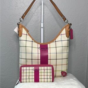 🩷Coach Vintage Women's Multicolor Plaid Shoulder Bag🩷